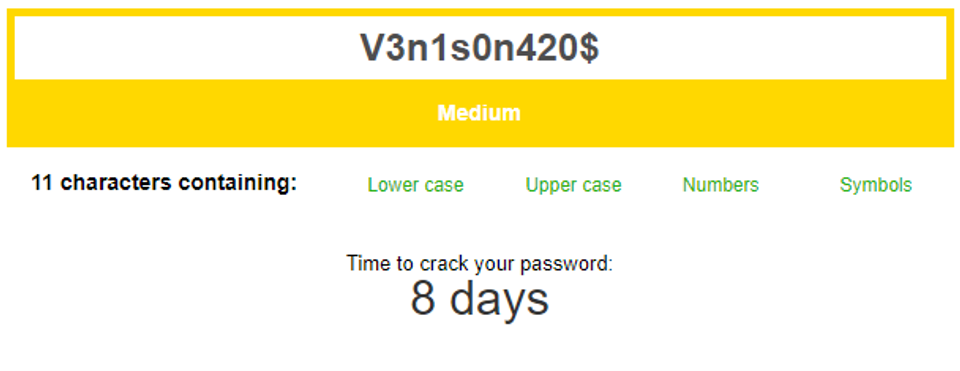Weak Password Example
