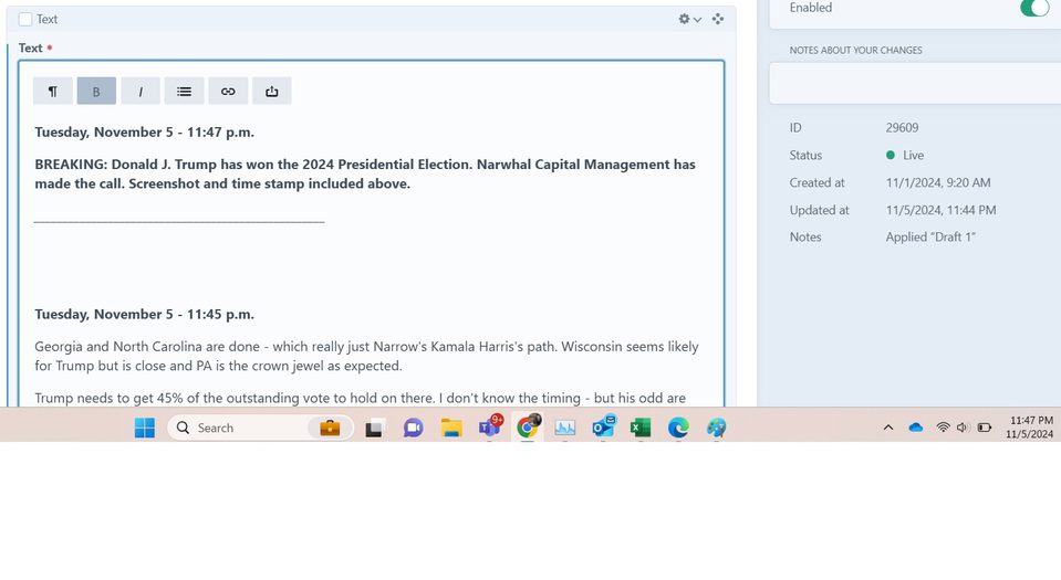 Election Called for Donald J. Trump in 2024