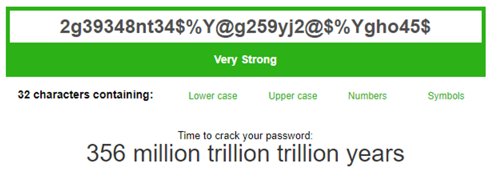 Strong Password Example